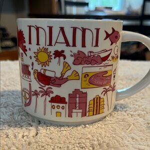 Starbucks Miami Mug with Red and Yellow Design